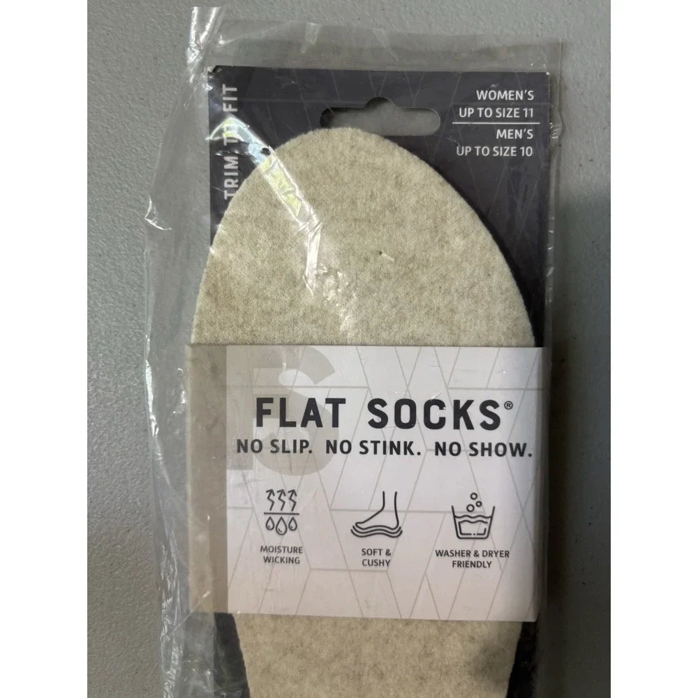 Foot Petals Women's Microwool Flat Socks Shoe Liner 2 Pairs Trim-to-Fit NWT